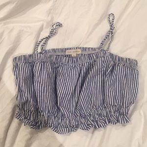 LA Hearts Pinstripe Crop Top